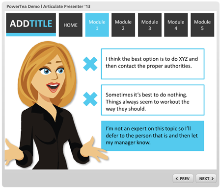 Articulate Rapid E-Learning Blog - elearning example of free PowerPoint template