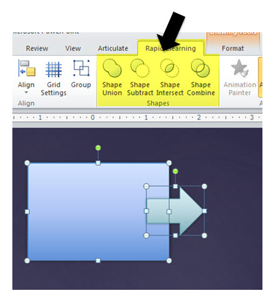 Articulate Rapid E-Learning Blog - top PowerPoint tips combine shapes